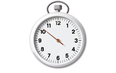 Time Tracker Stopwatch on White or PNG Transparent Background.