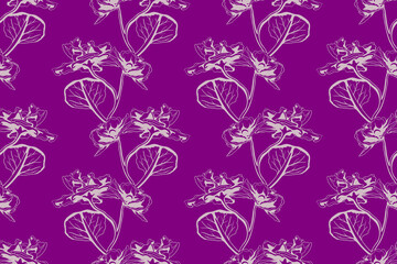 Floral pattern seamless vector background. Foliage and flower wallpaper design of nature.