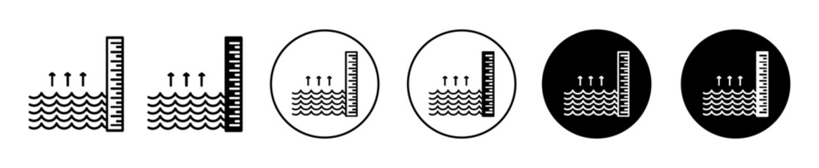 sea level vector icon illustration set