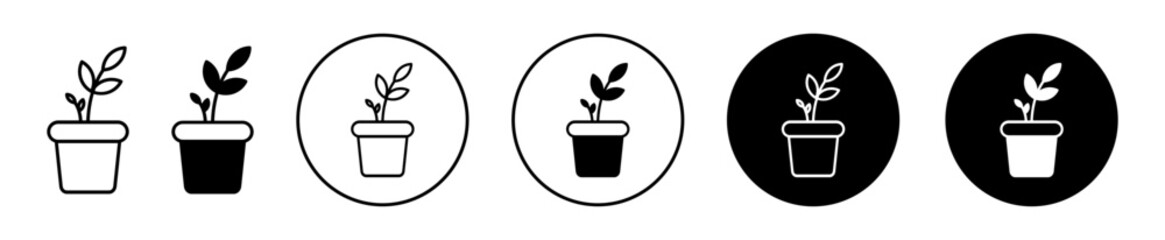 Fototapeta na wymiar Plant Pot vector icon illustration set