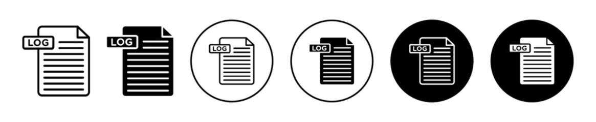 log file vector icon illustration set