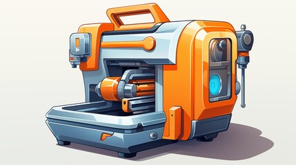 A compact, advanced 3D printer with precise printing capabilities. Digital concept, illustration painting.