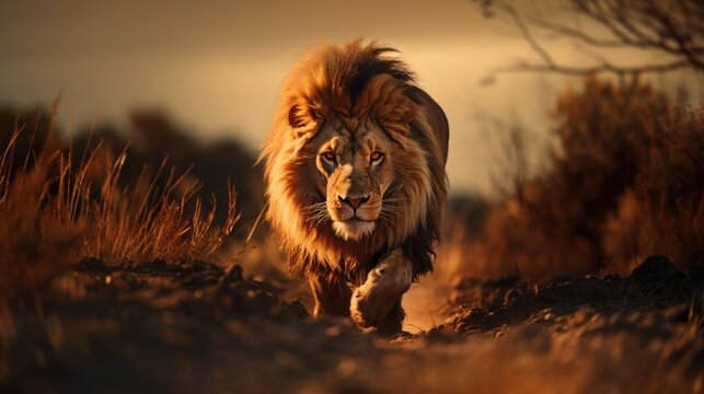 Ein L&ouml;we n&auml;hert sich