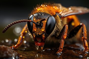 Makroaufnahme einer Wespe
