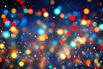Poster Abstract Christmas lights holiday background © Ekaterina Pokrovsky