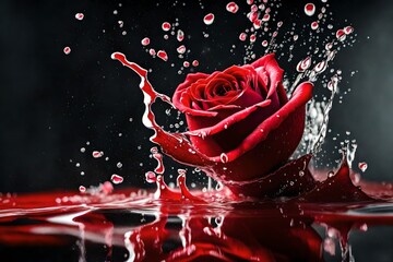 rose in water