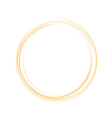 Yellow round frame isolated. Light effects in the form of portal. Portal and frame. Abstract light lines of movement and speed. Light ellipse. Brilliant galaxy. Space tunnel. PNG.
