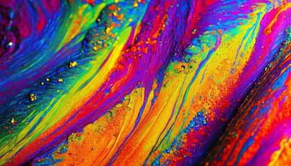 Macro Shot of Vibrant Paints Corky Texture