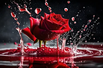 Fototapeten red rose petals © qaiser