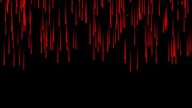 Blood drops animation on a black background. Dripping blood. A blood spatter.