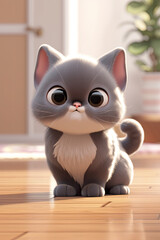 Lovely British Shorthair cat at home. 