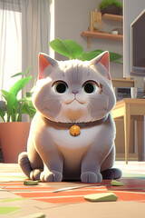 Lovely British Shorthair cat at home. 