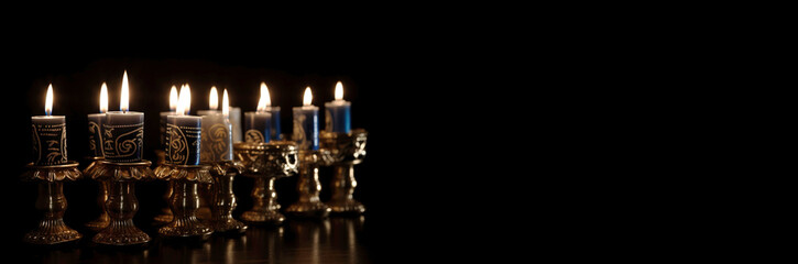 Obraz na płótnie Canvas Hanukkah is a Jewish holiday, family religious traditional symbol of Judaism.