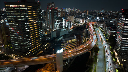 Fototapeta na wymiar Tokyo aerial picture at night