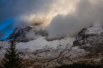 Sunset over the Altopiano del Montasio