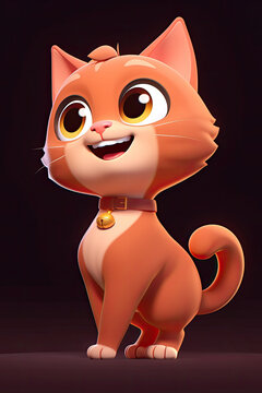 3d render of lovely ginger cat isolate on background. 
