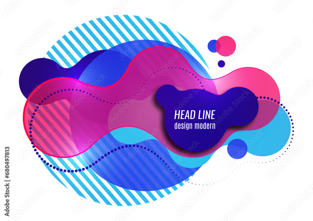 Poster abstract colorful liquid background. dynamic composition of figures on a white background. vector