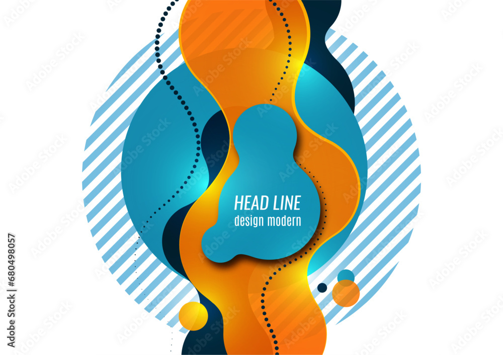 Poster abstract colorful liquid background. dynamic composition of figures on a white background. vector