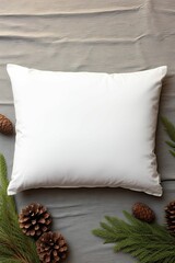 Christmas Themed White Blank Pillow Mockup