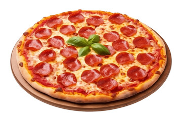 Pepperoni Pizza Isolated on Transparent Background
