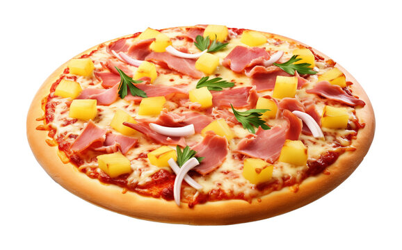 Hawaiian Pizza Isolated on Transparent Background
