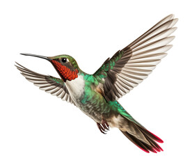 Fototapeta premium Hummingbird Flying Isolated on Transparent Background 