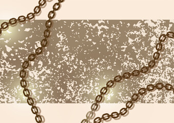 Metal chain made of gold. Realistic seamless wavy chains. Template for your design. Vector