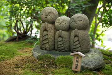 Japanese traditional statues in temple