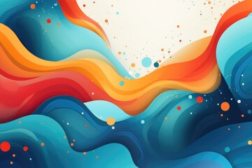 Abstract background with blue and orange waves. abstract background for Opposite Day.  - obrazy, fototapety, plakaty
