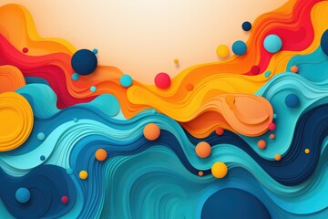 Abstract colorful background with paper cut shapes. abstract background for Opposite Day.  - obrazy, fototapety, plakaty