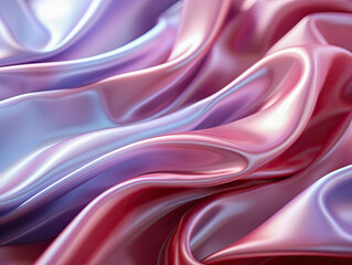 Obraz premium Ethereal pastel neon pink, purple, lavender, and mint holographic metallic foil background in a close-up. Abstract modern curved blurred surreal backdrop 