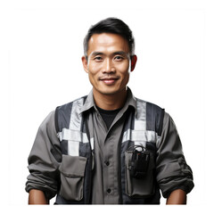 Fototapeta premium Portrait of 30 year old asian male engineer smiling