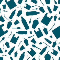 Say no to plastic, seamless pattern.