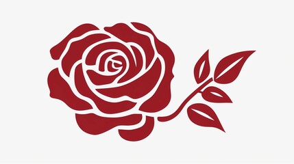 Rose,logo,vector, simple, minimal, graphic, no background, white background