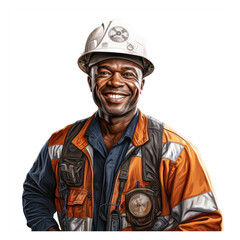 Fototapeta premium Smiling african guy as engineer