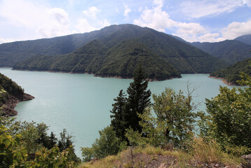 Fototapeta na wymiar Mountain Lake in Upper Svaneti, Georgia