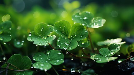 The leaves of Pistia stratiotes covered in dewdrops, crafting a cool and environmentally themed background.