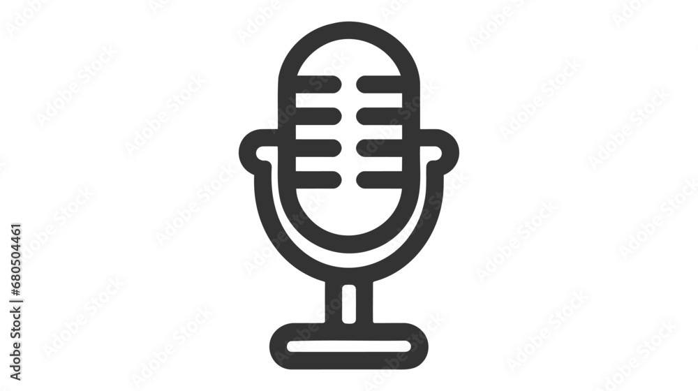 Poster record microphone vector icon. the symbol microphone for web site. illustration retro microphone for