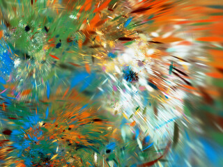blue and orange abstract fractal background 3d rendering illustration