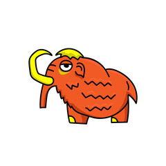 funny mammoth on a white background