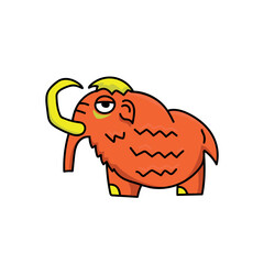 funny mammoth on a white background