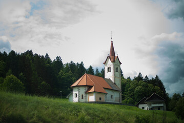 Fototapeta na wymiar church on the hill