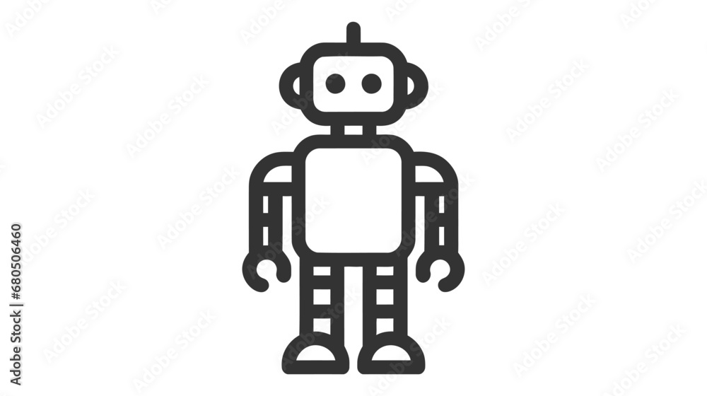 Poster bot line icon. vector symbol in trendy flat style on white background. web sing for design