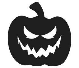 Halloween pumpkin silhouette vector illustration.