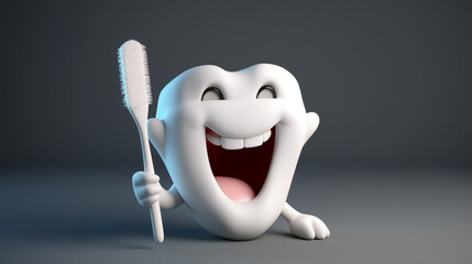 Toothbrush with Toothpaste 3D.Generative AI