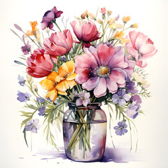 Wild Flower, Flowers, Watercolor illustrations