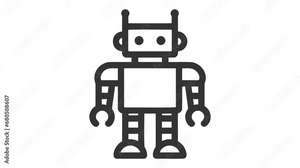 Poster bot line icon. vector symbol in trendy flat style on white background. web sing for design
