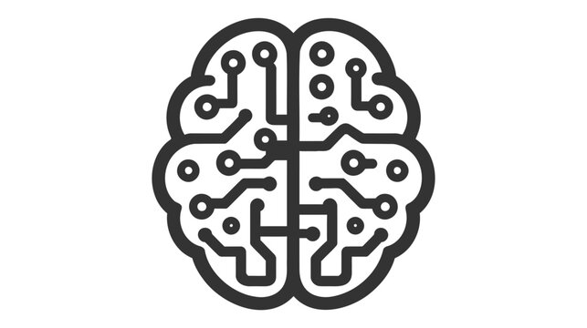 AI artificial intelligence icon. Vector on white background