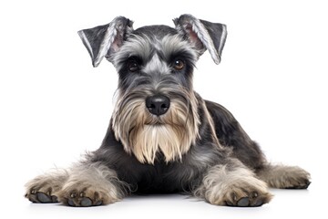 Miniature Schnauzer cute dog isolated on white background