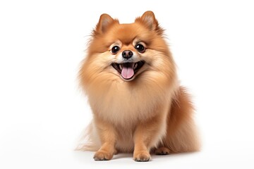 Pomeranian cute dog isolated on white background